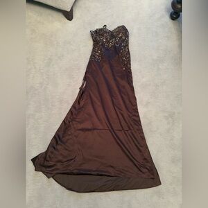 Elegant Brown Evening Gown